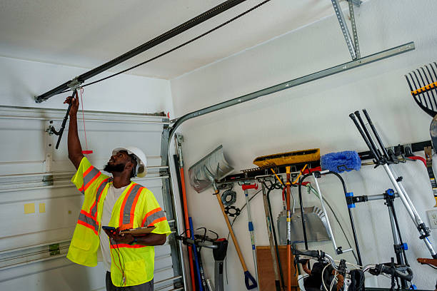 Professional Garage Door Maintenance technician working in Rowlett, TX